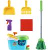 imageLeapFrog Clean Sweep Learning Caddy Kids Mop and Broom Cleaning Toy Set for Ages 35 PinkBlue