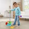 imageLeapFrog Clean Sweep Learning Caddy Kids Mop and Broom Cleaning Toy Set for Ages 35 PinkBlue