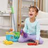 imageLeapFrog Clean Sweep Learning Caddy Kids Mop and Broom Cleaning Toy Set for Ages 35 PinkBlue
