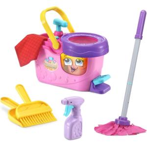 imageLeapFrog Clean Sweep Learning Caddy Kids Mop and Broom Cleaning Toy Set for Ages 35 PinkPink